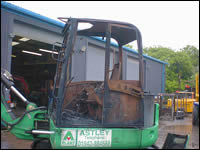 Bobcat 442 Extensive fire damage